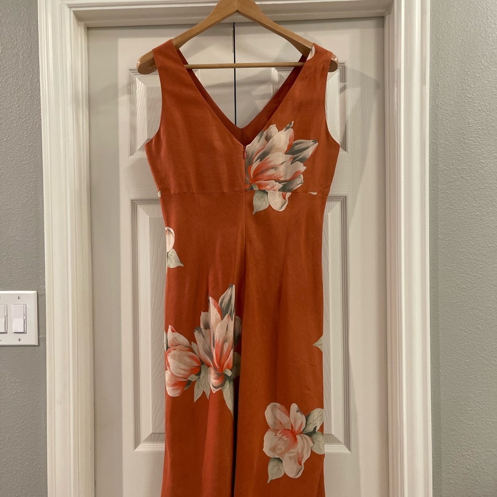 🌺Banana Republic Tropical Tangerine Floral Summer Dress🌸 - Picture 4 of 8